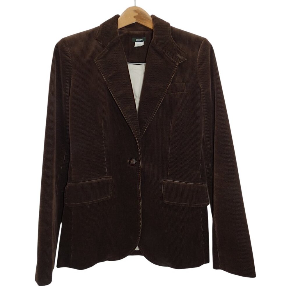 J.Crew Brown Corduroy Blazer Jacket Women’s 4 Academia Preppy Vintage - Picture 2 of 8